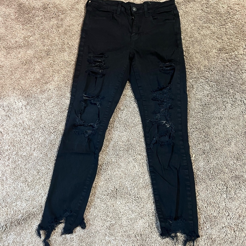 American eagle black distressed jeans